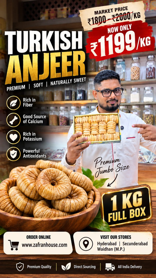 Turkish Anjeer at ₹1,199/kg – Premium Jumbo Dried Figs at Zafran House