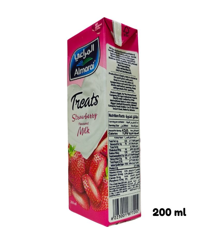 Almarai UHT Strawberry Flavored Milk Treats - 200ml