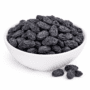 Kishmish Black Indian premium juicy raisins close-up, deep black desi munaqqa iron-rich energy snack from Zafran House