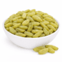 Kishmish Green Long premium raisins close-up, elongated light green-golden juicy long kishmish energy snack from Zafran House