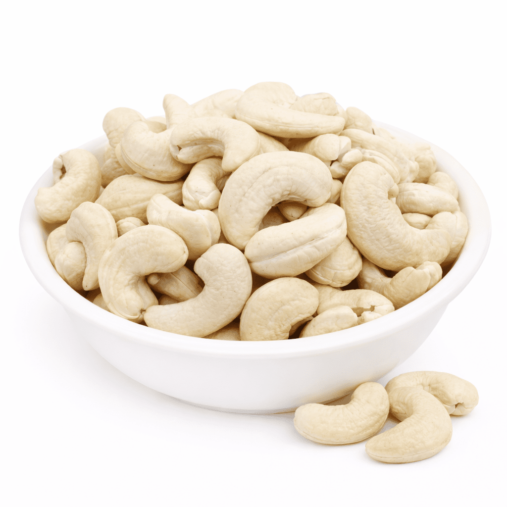 Kaju Regular kernels close-up, creamy white regular cashew nuts buttery crunch from Zafran House