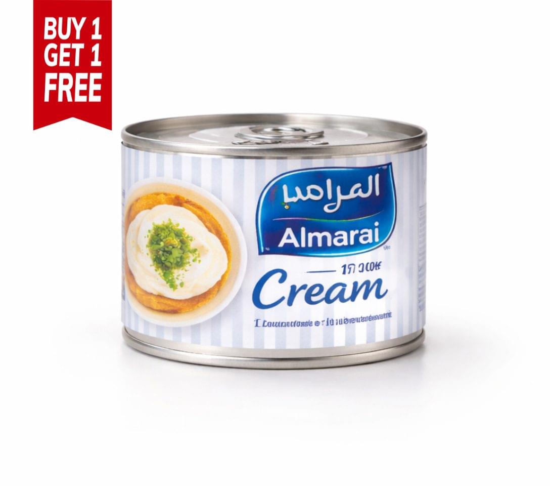 Almarai Cream 170gm tin buy 1 get 1 free @250 premium imported sterilized cream rich creamy texture from Zafran House