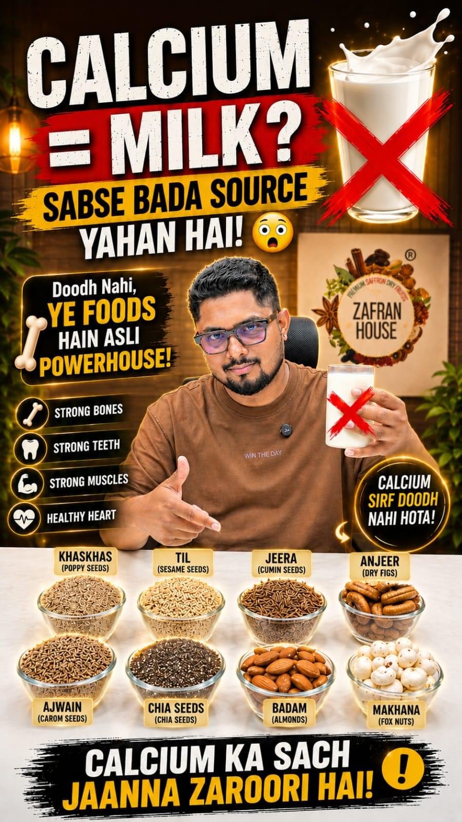 🦴 Calcium Rich Foods: Milk Se Bhi Zyada Powerful Natural Sources
